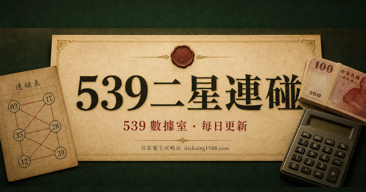 539二星連碰怎麼玩?組合表、成本試算、賠率行情全拆