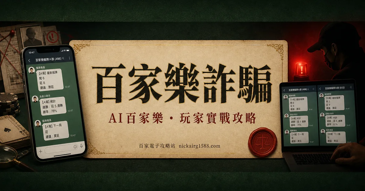 百家樂詐騙:三大劇本拆解,看完別再中第二次