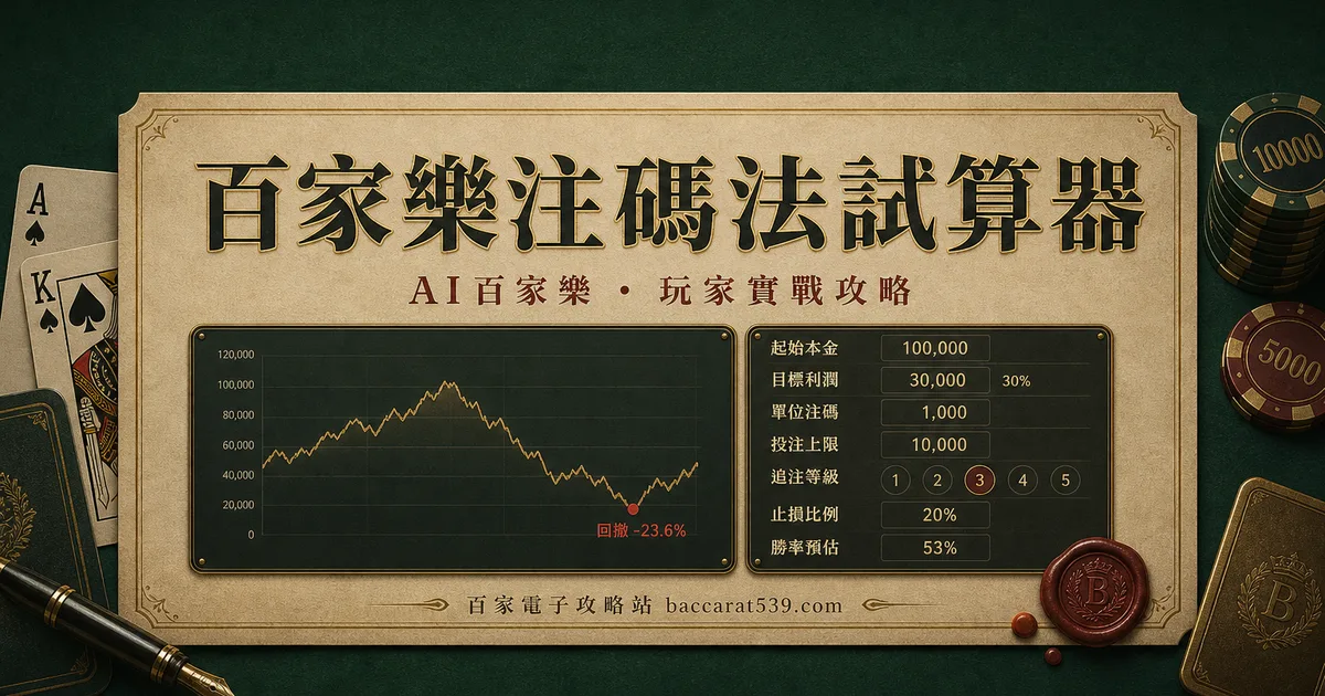 百家樂注碼法試算器：丟真錢之前，先看清這套注碼長什麼樣