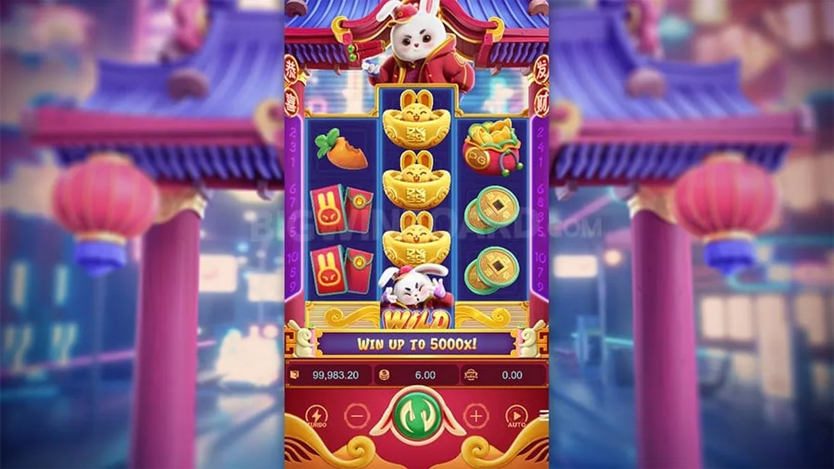 金錢兔盤面：WILD 進場，下方標示最高可贏 5000X
